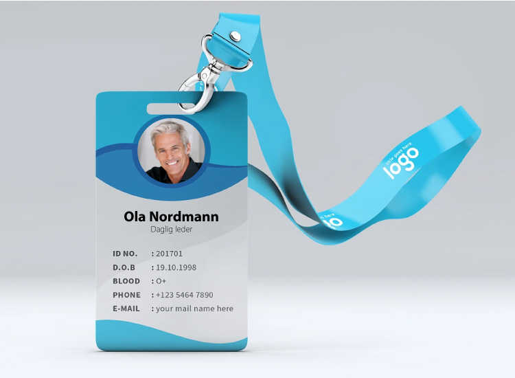 Personlig ID-kort med bilde og navn